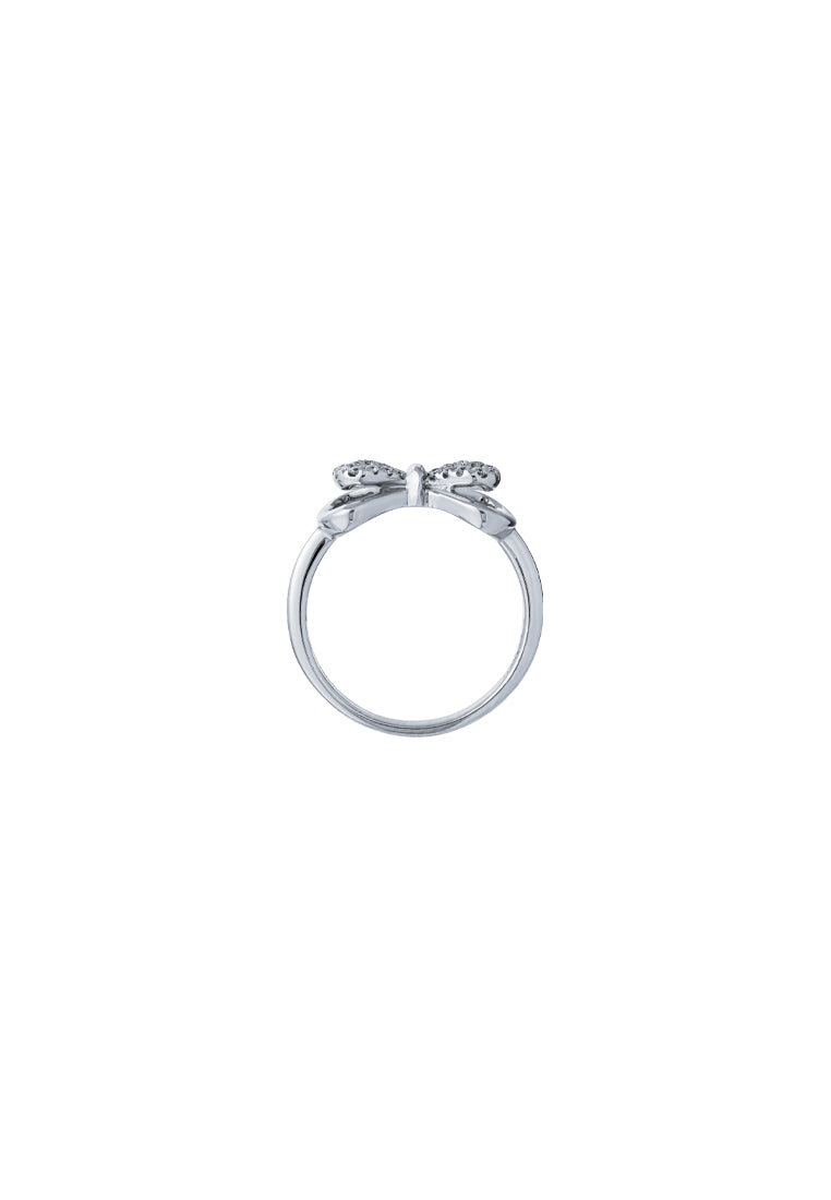 TOMEI Ribbon Ring, White Gold 375