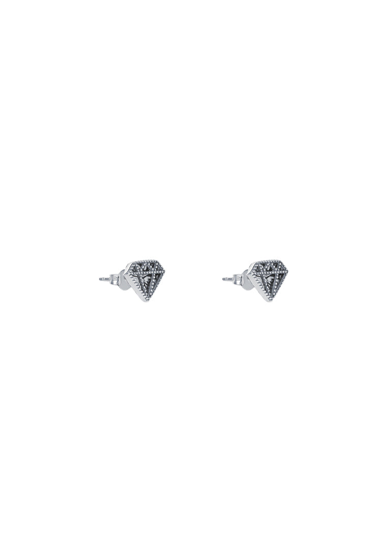 TOMEI Diamond Shape Earrings, White Gold 750