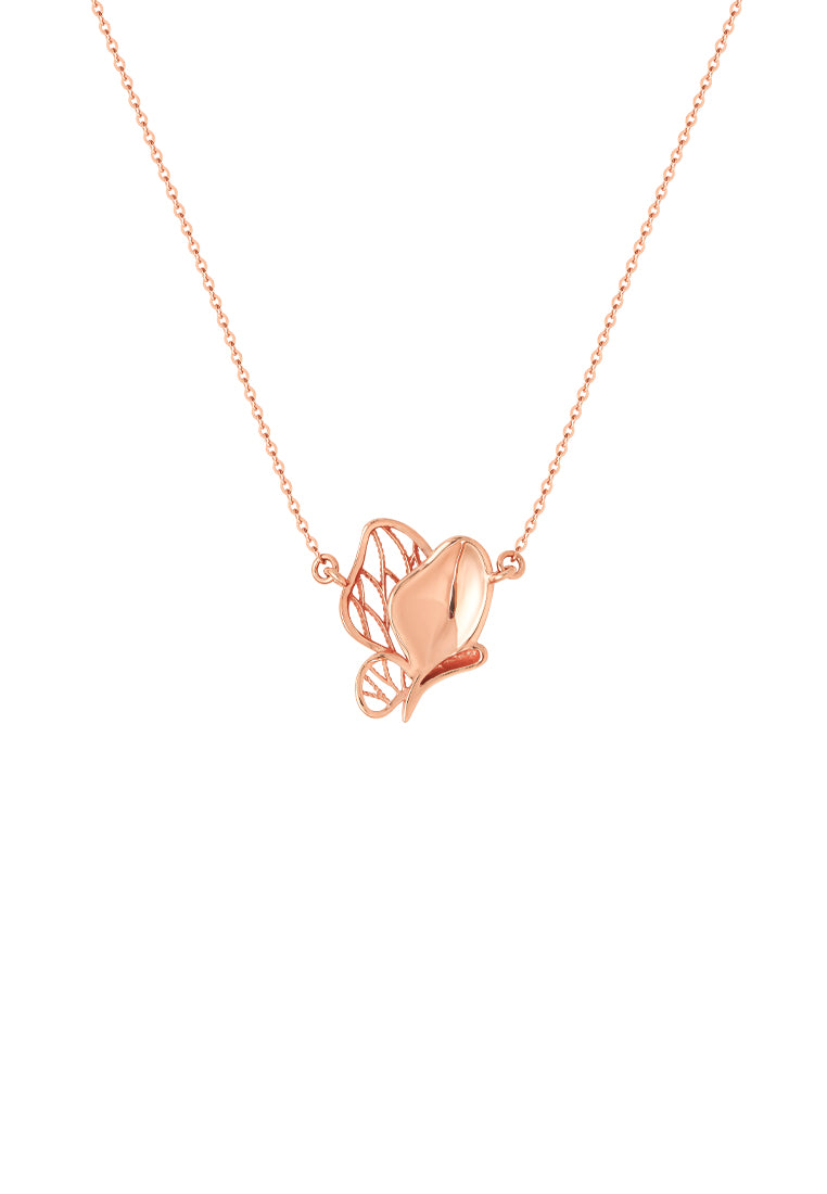 TOMEI Rouge Collection Butterfly Necklace, Rose Gold 750