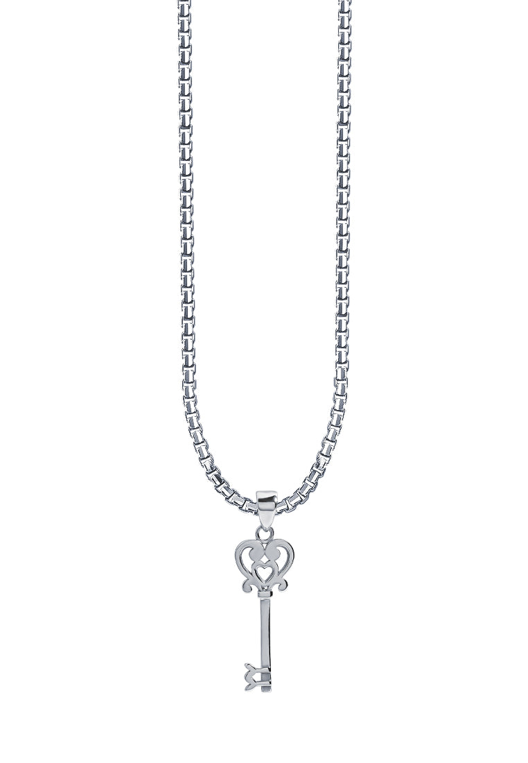 TOMEI Key Pendant, White Gold 585