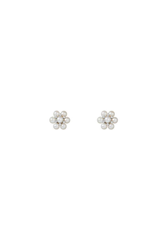 TOMEI Blossoming Pearl Earrings, Silver