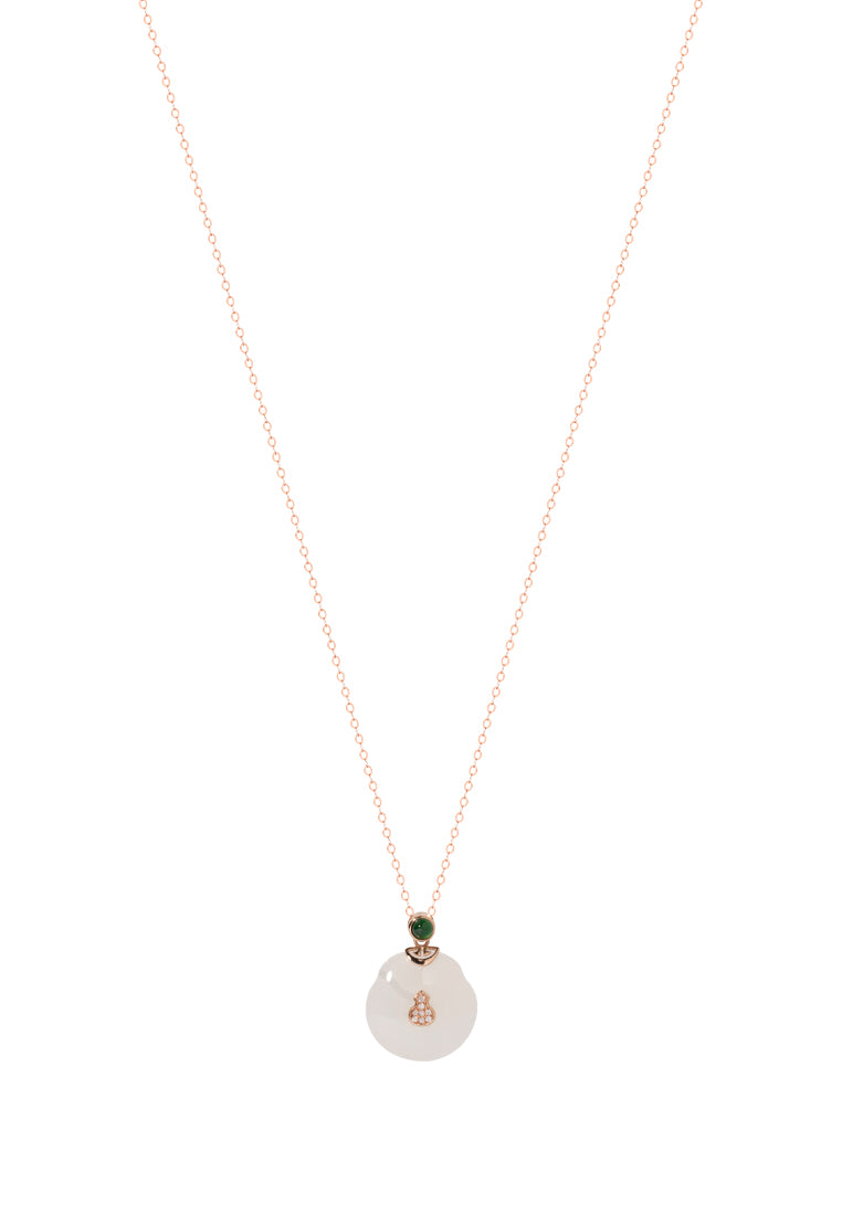 TOMEI Nephrite Series Gourd Necklace, Rose Gold 750