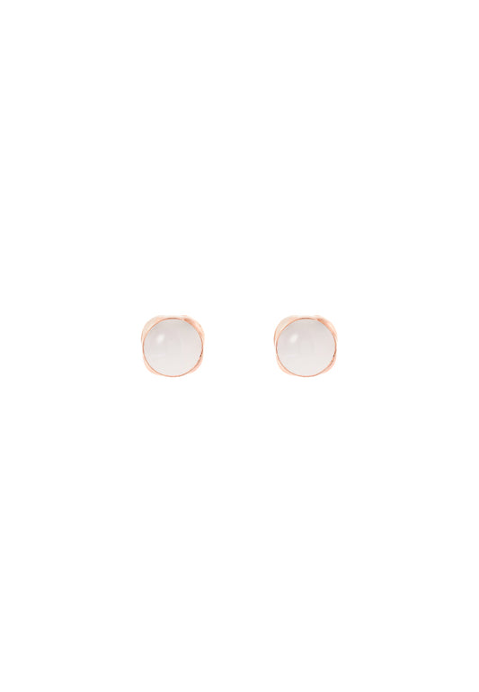 TOMEI Square Shape Nephrite Earrings, Rose Gold 750