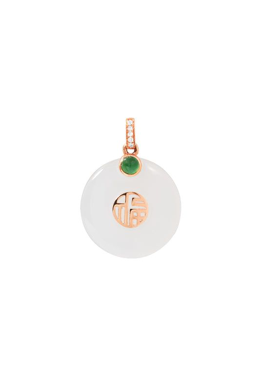 TOMEI Nephrite Collection Pendant, Rose Gold 750