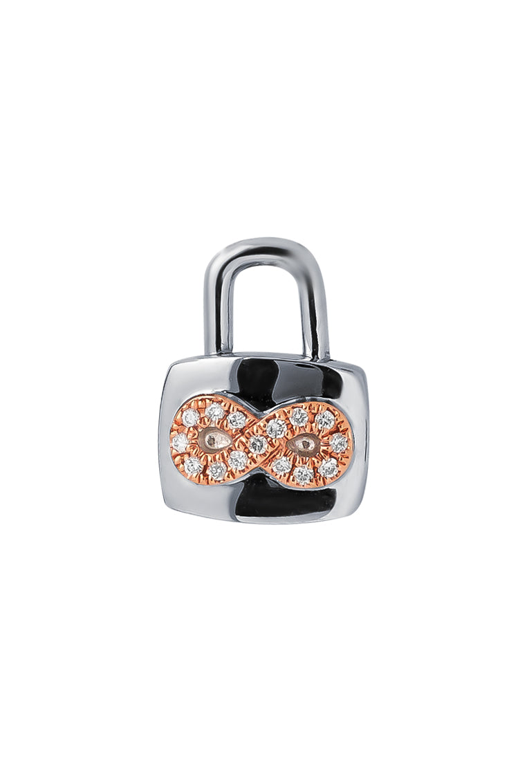 TOMEI Love Lock Collection Infinity Pendant, White Gold 750