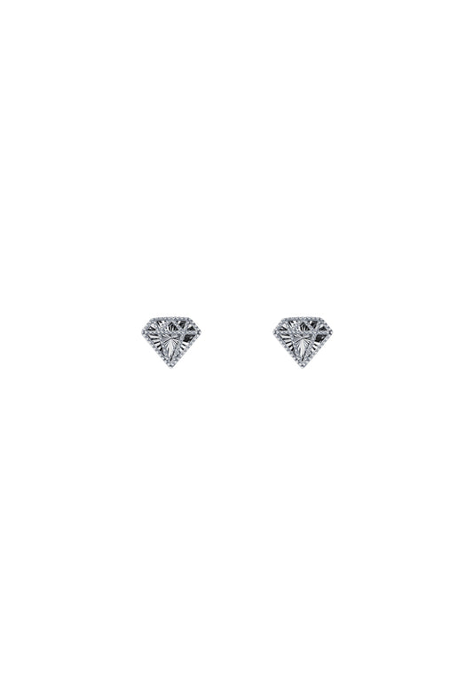 TOMEI Diamond Shape Earrings, White Gold 750