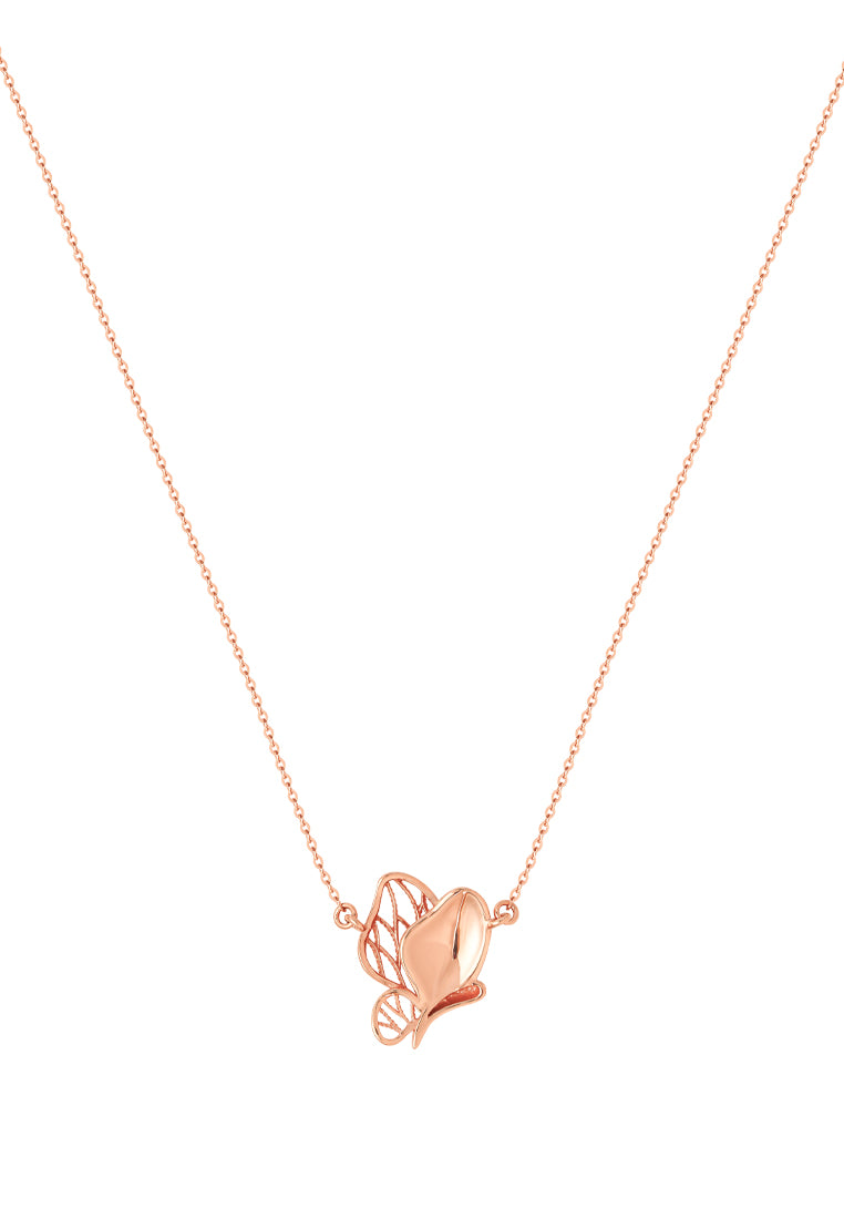 TOMEI Rouge Collection Butterfly Necklace, Rose Gold 750