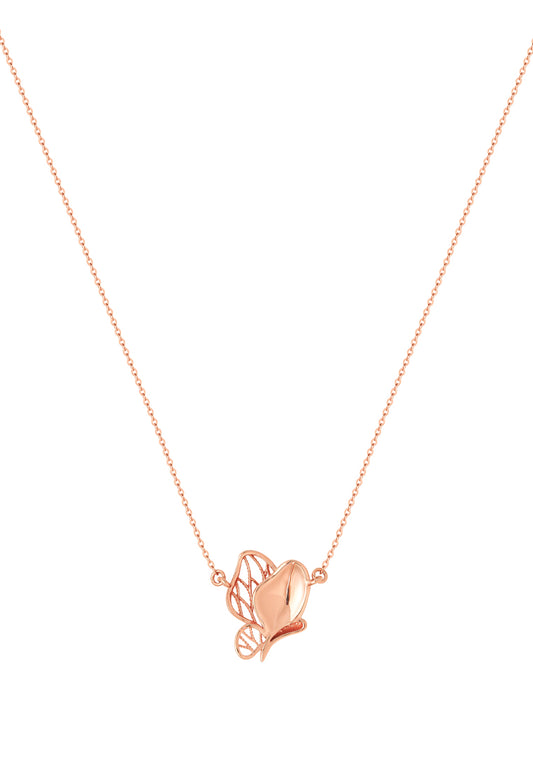 TOMEI Rouge Collection Butterfly Necklace, Rose Gold 750