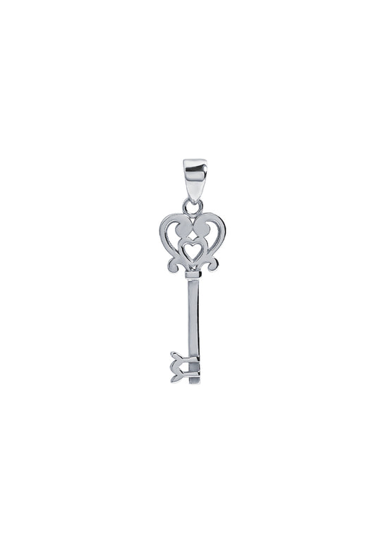 TOMEI Key Pendant, White Gold 585