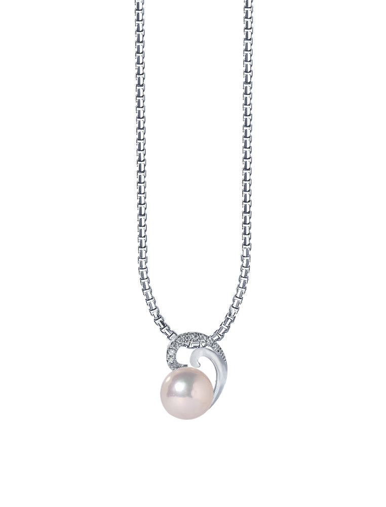 TOMEI Pure Love Pearl Pendant Set, White Gold 585