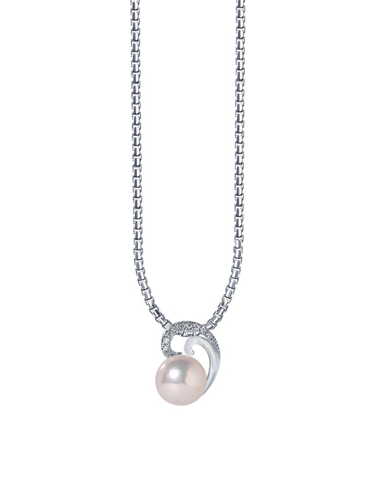 TOMEI Pure Love Pearl Pendant Set, White Gold 585