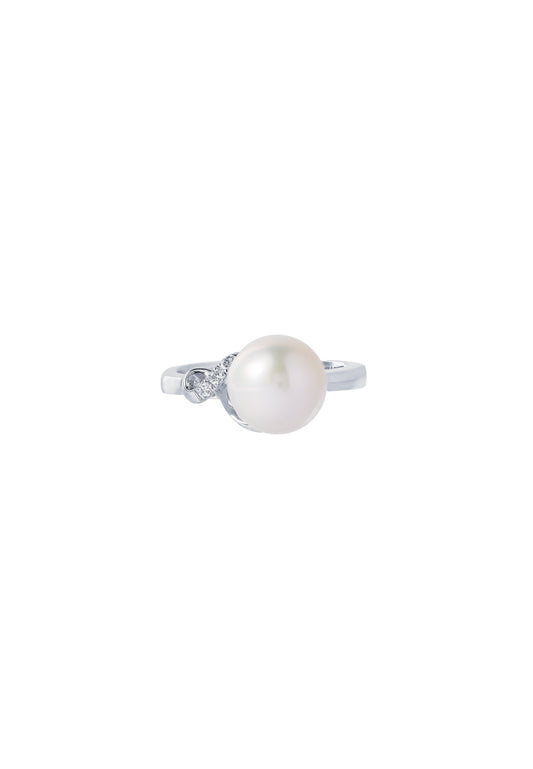 TOMEI Pearl Ring, White Gold 585