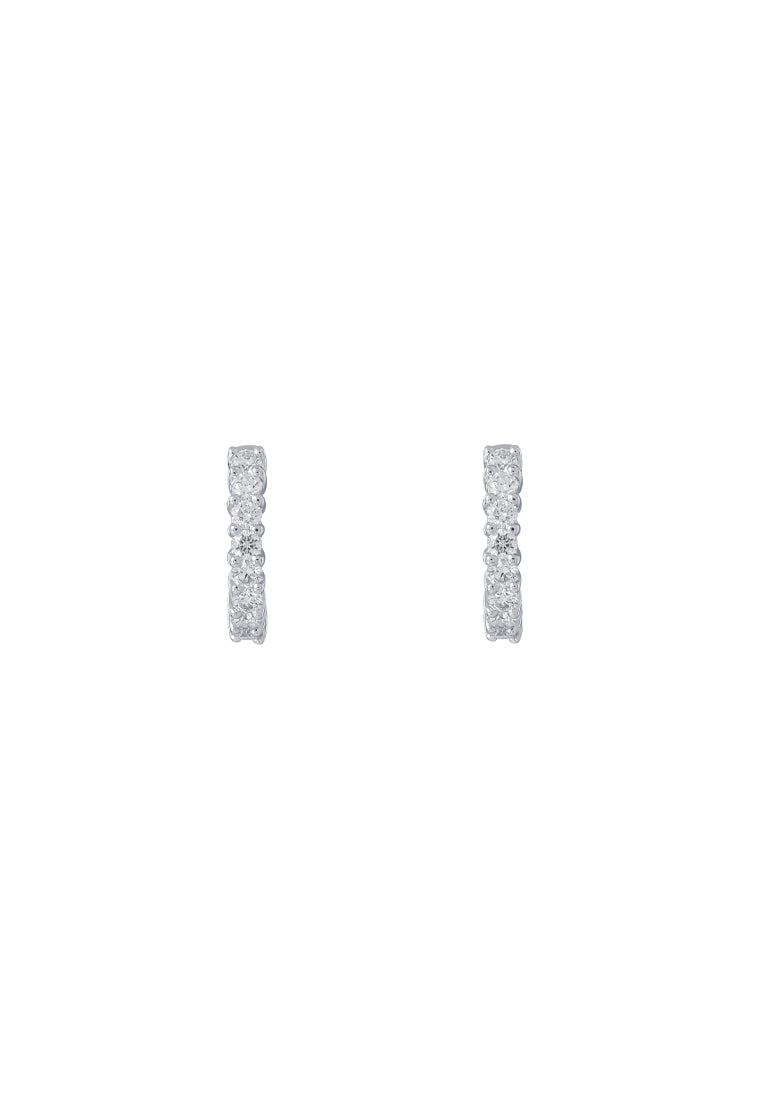 TOMEI Loop Earrings, Diamond White Gold 750