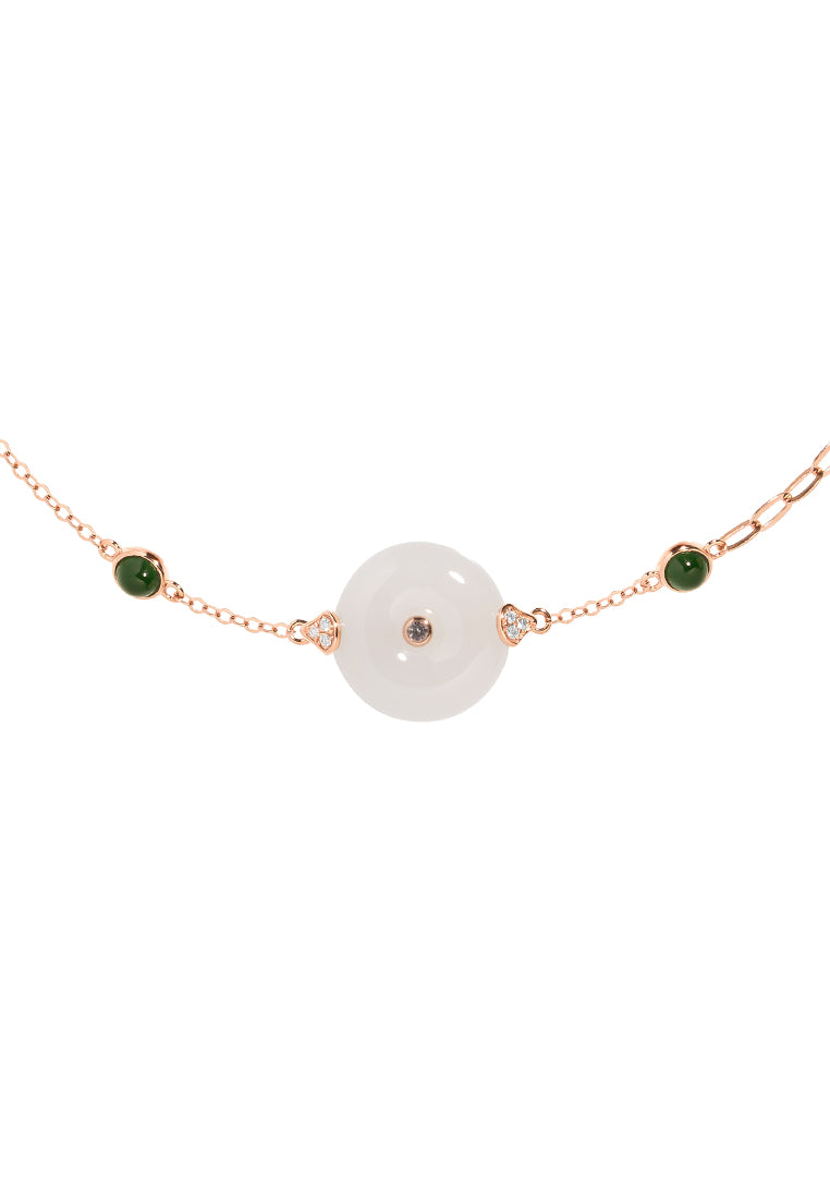 TOMEI Nephrite Series Bracelet, Rose Gold 750