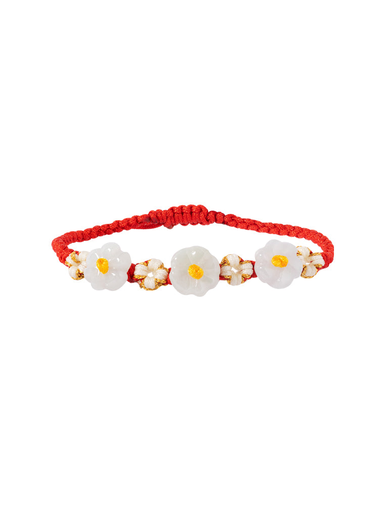 TOMEI [Online Exclusive] 有钱花 Flower Jade with Red Rope Bracelet