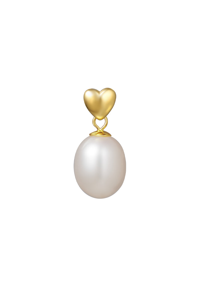 TOMEI  [Online Exclusive] Petite Heart Pearl Pendant, Yellow Gold 750