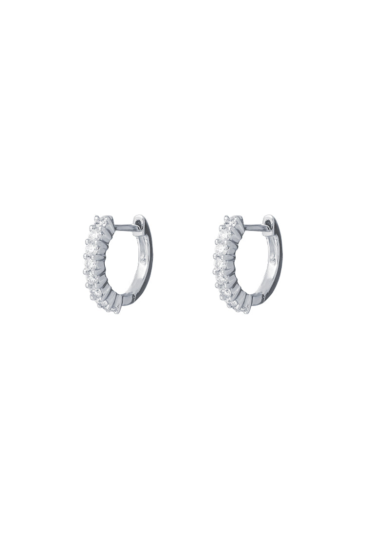 TOMEI Loop Earrings, Diamond White Gold 750