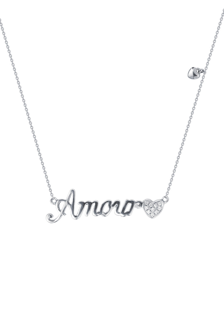 TOMEI Amour Diamond Necklace, White Gold 375