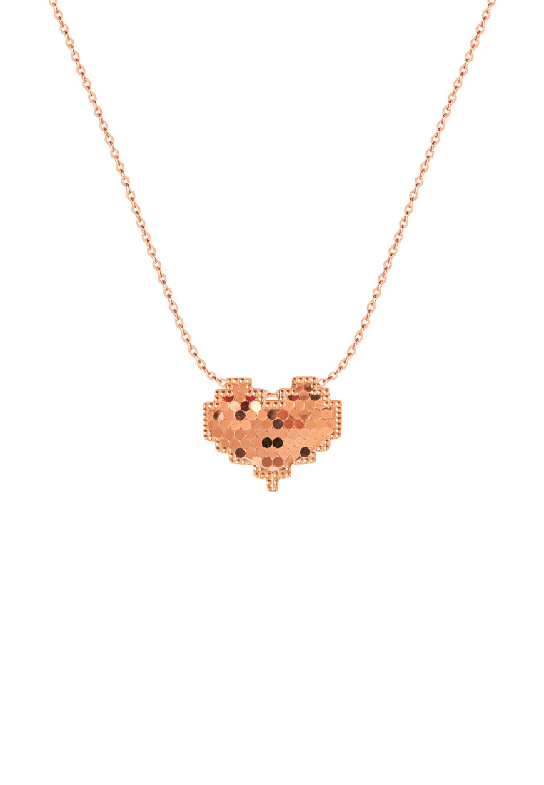 TOMEI Rouge Collection Heart Necklace, Rose Gold 750