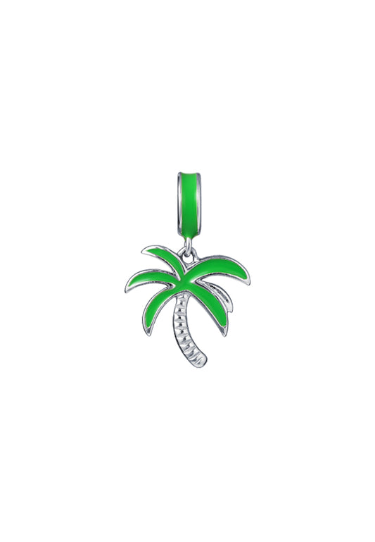 TOMEI Coconut Tree Charm, White Gold 585