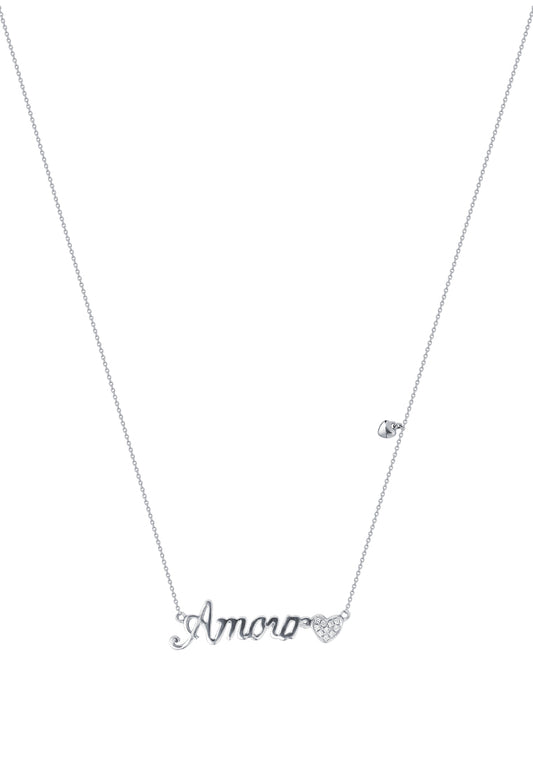 TOMEI Amour Diamond Necklace, White Gold 375