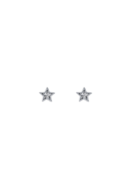 TOMEI Mini Star Earrings, White Gold 750