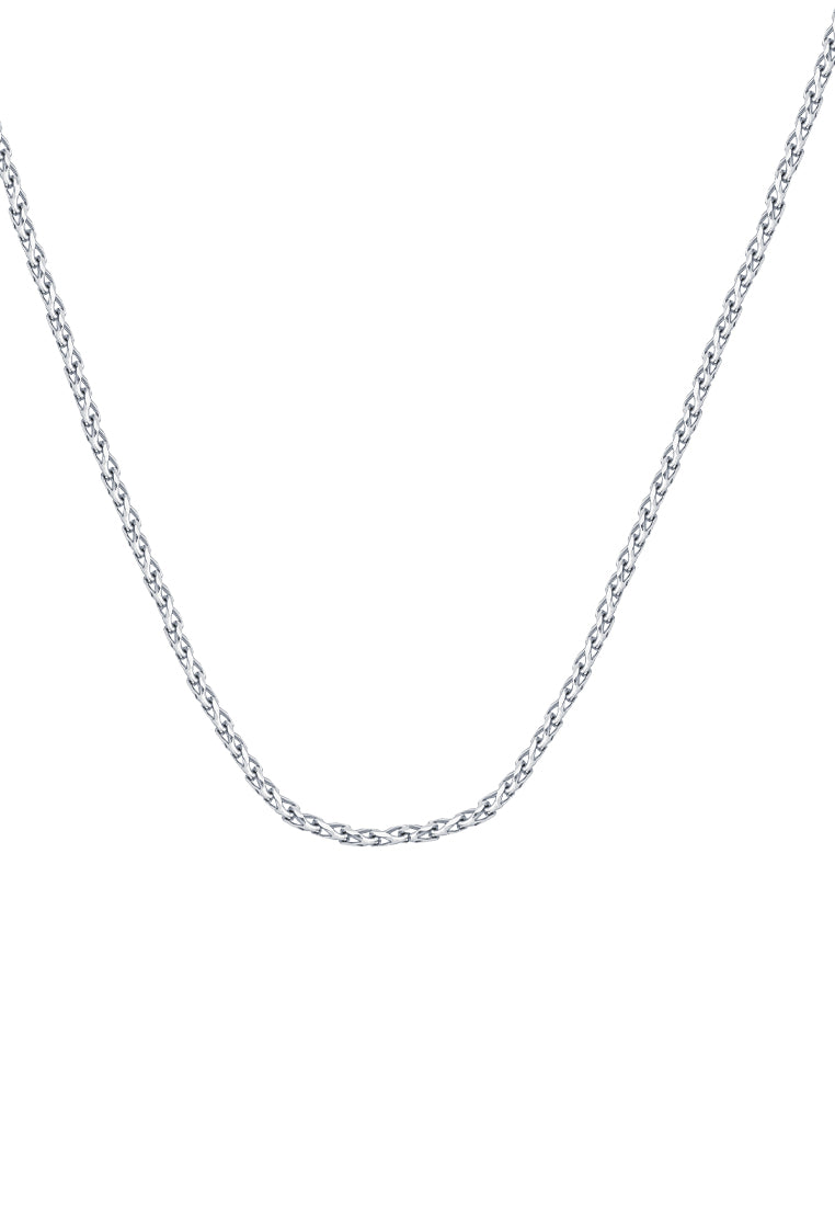 TOMEI Plain Gold Necklace, White Gold 375