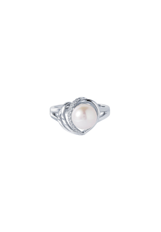 TOMEI Pearl Ring, White Gold 585