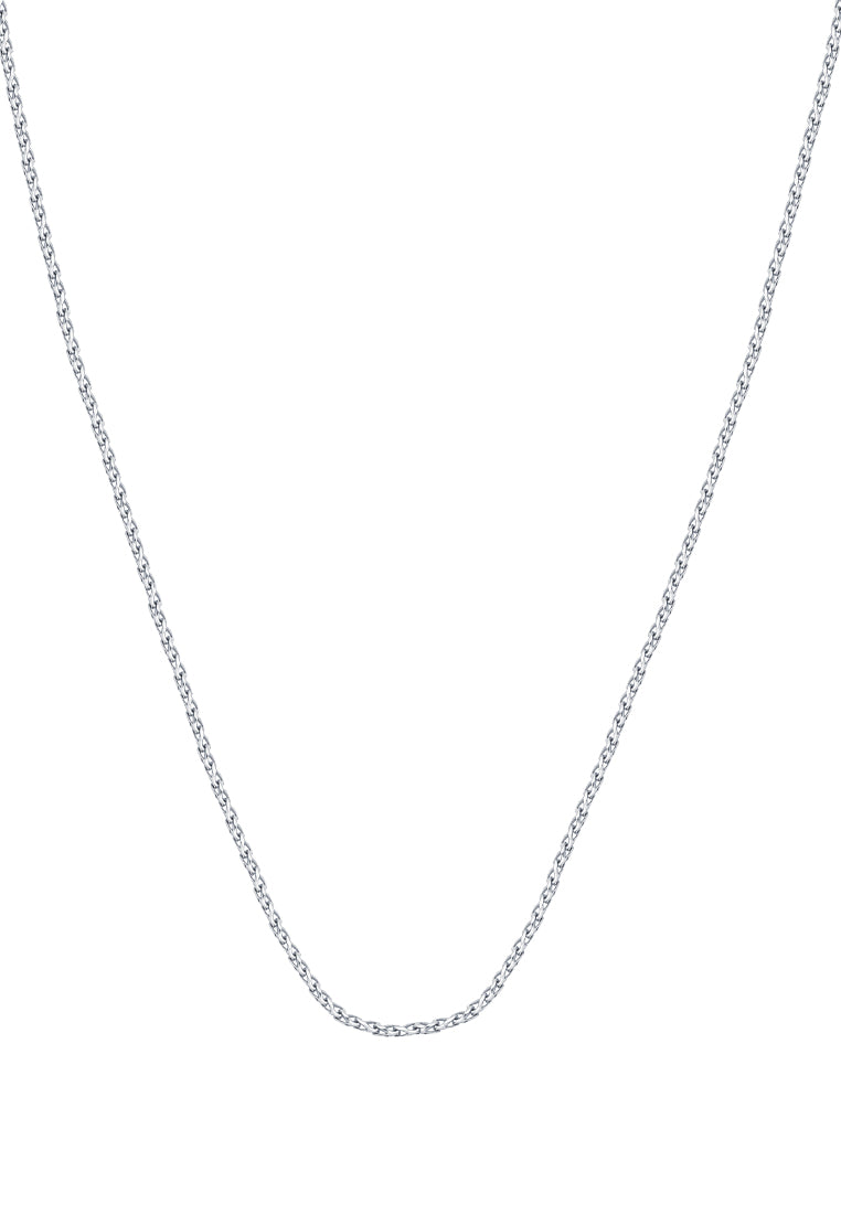 TOMEI Plain Gold Necklace, White Gold 375