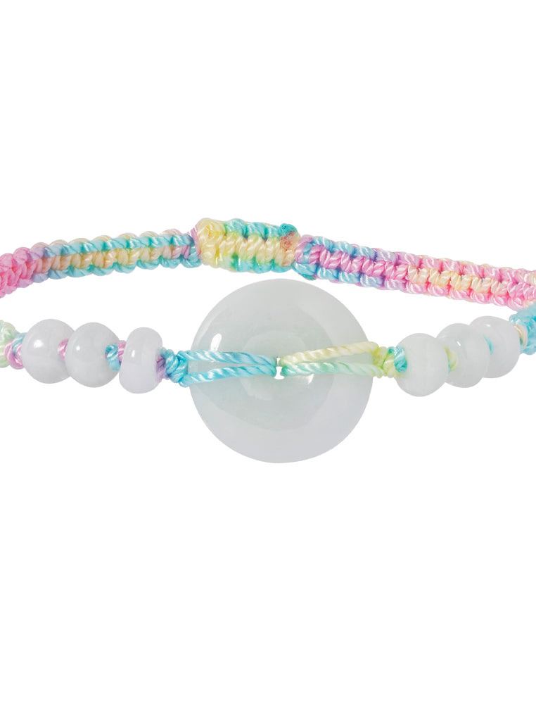 TOMEI [Online Exclusive] Ping-An-Kou Jade with Macaron Rope Bracelet