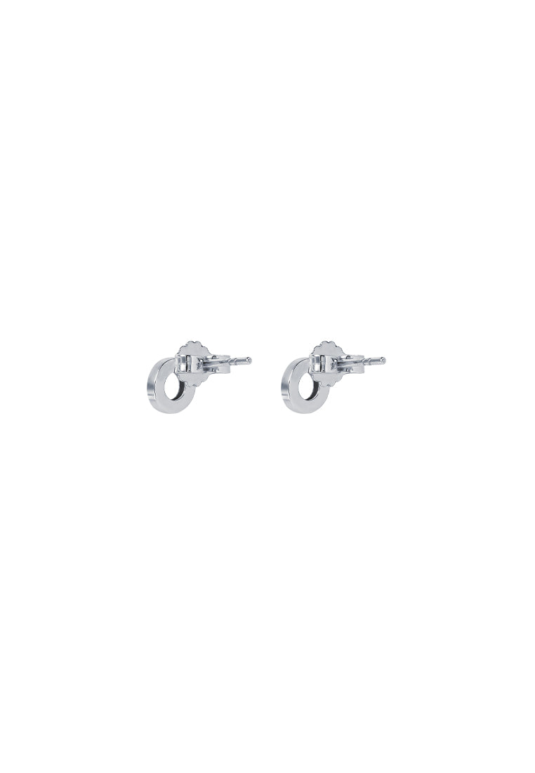 TOMEI Mini Doghnut Earrings, White Gold 750