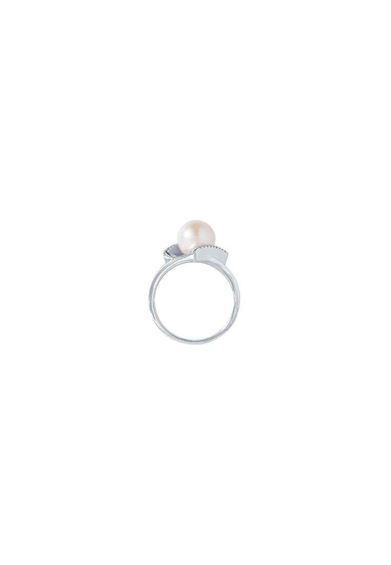 TOMEI Pearl Ring, White Gold 585