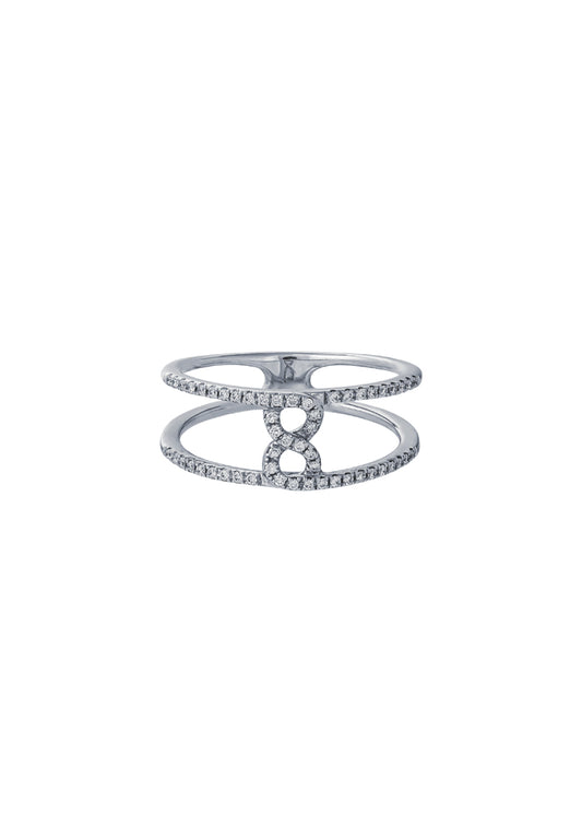 TOMEI Diamond Ring, White Gold 375