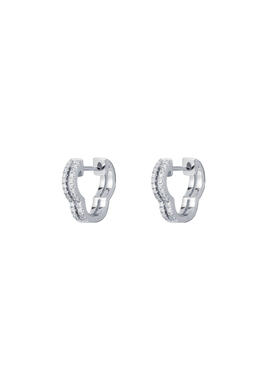 TOMEI Loop Earrings, Diamond White Gold 375