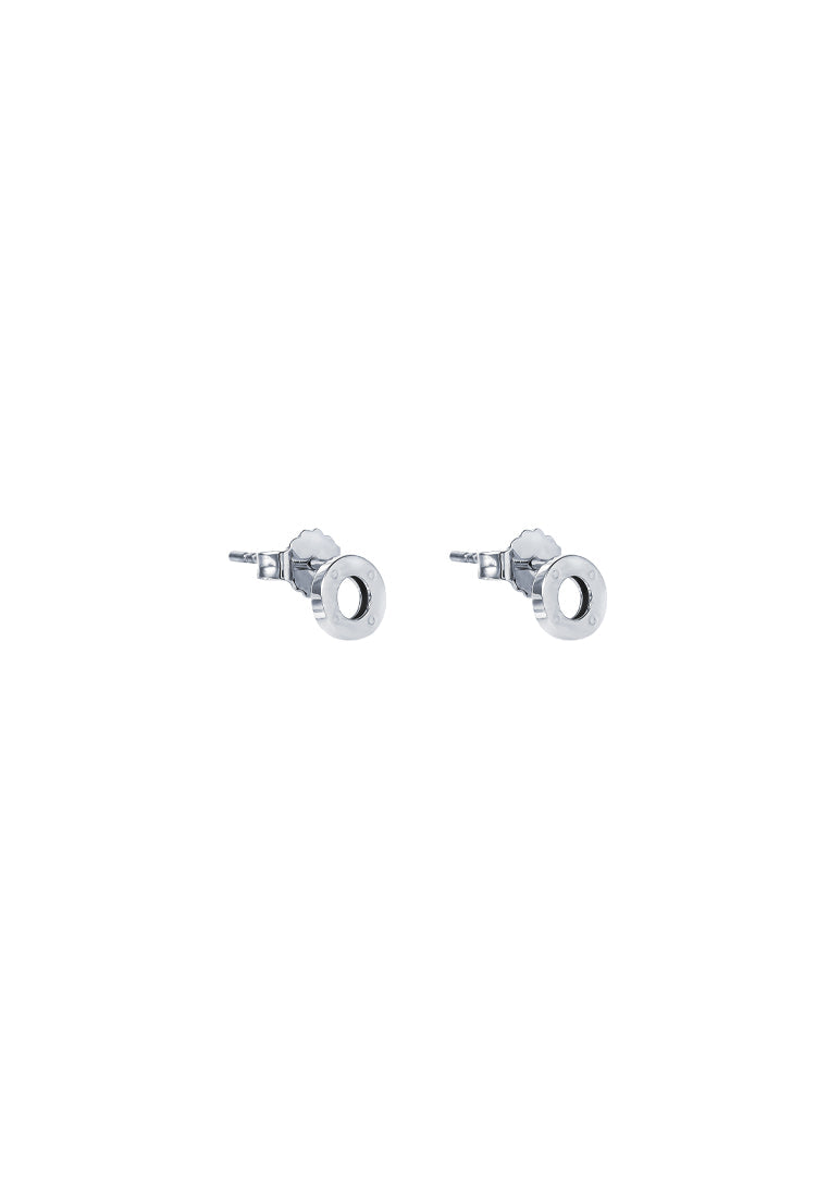 TOMEI Mini Doghnut Earrings, White Gold 750