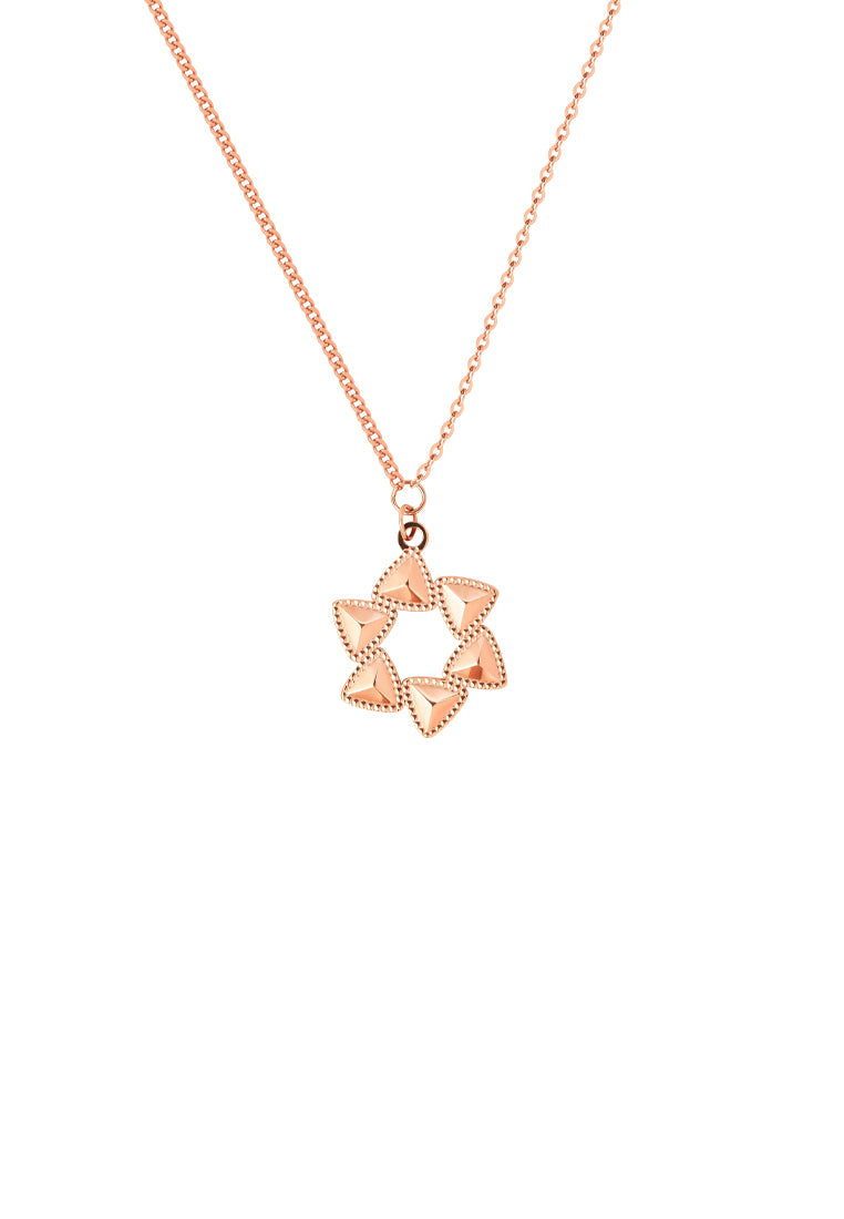 TOMEI Rouge Collection Six Leaves Necklace, Rose Gold 750