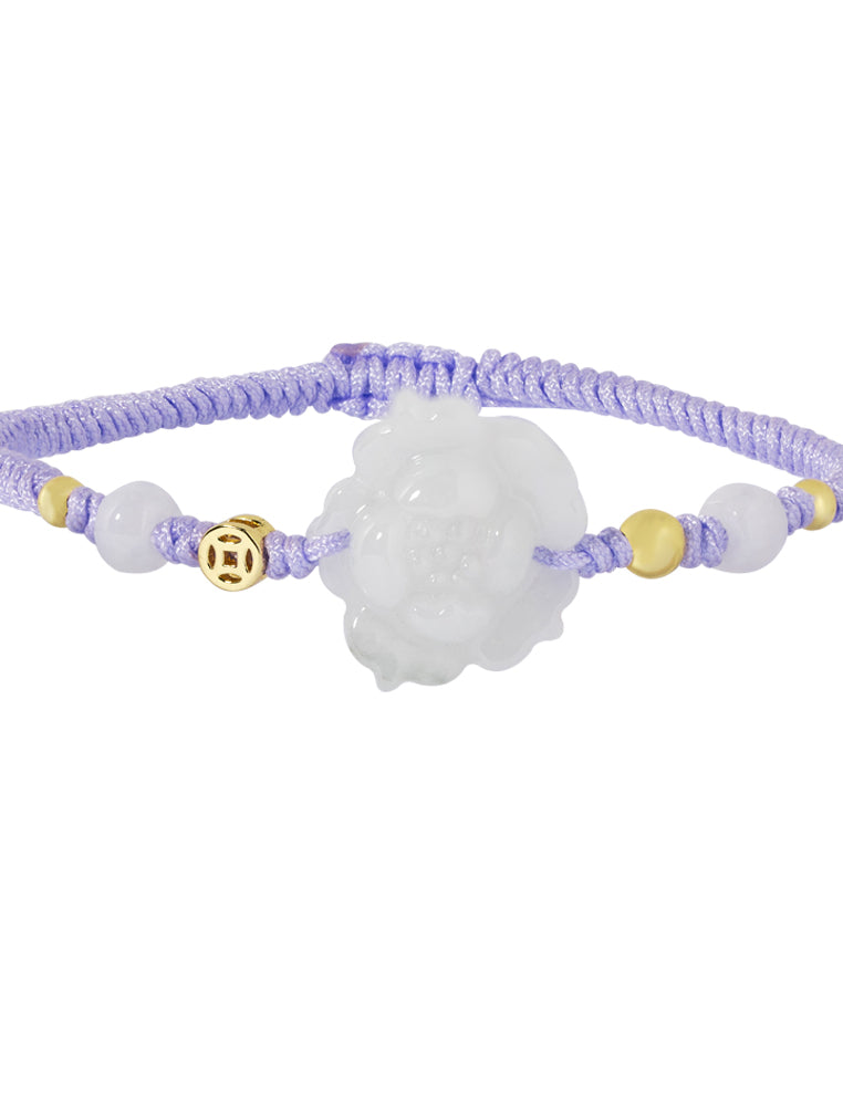 TOMEI [Online Exclusive] Lotus Jade with Purple Rope Bracelet