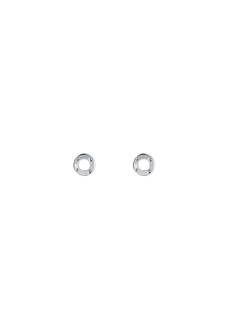 TOMEI Mini Doghnut Earrings, White Gold 750