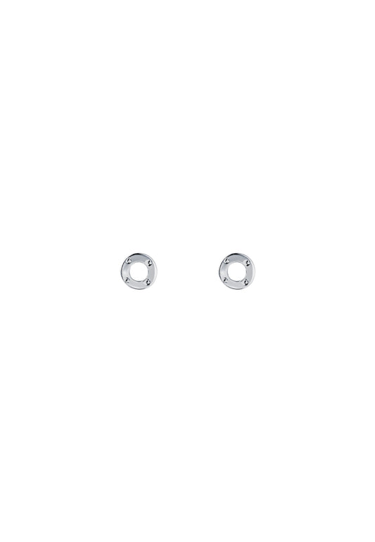 TOMEI Mini Doghnut Earrings, White Gold 750