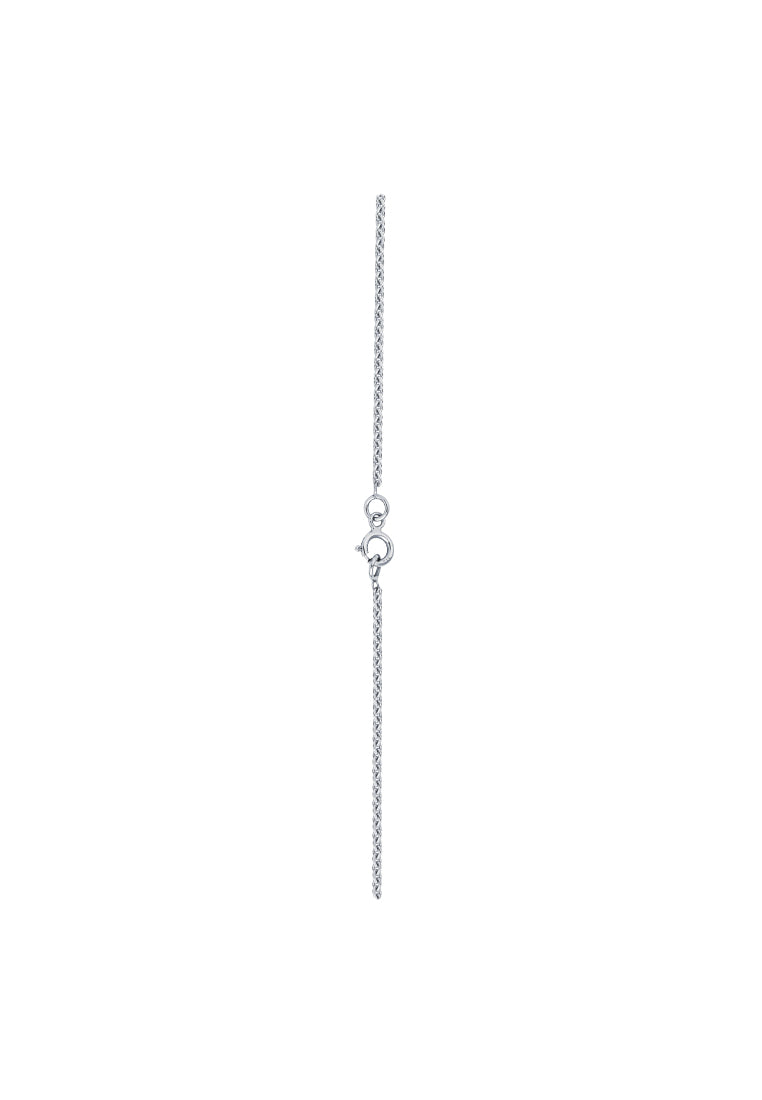 TOMEI I Love U Necklace, White Gold 375