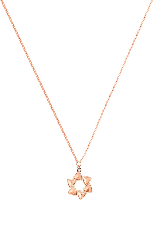 TOMEI Rouge Collection Six Leaves Necklace, Rose Gold 750