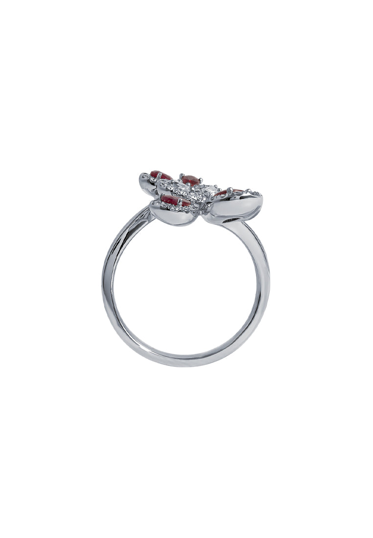 TOMEI Eternal Flame Collection, Ruby Ring, White Gold 750