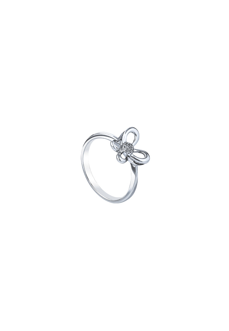 TOMEi Butterfly Ring, White Gold 375