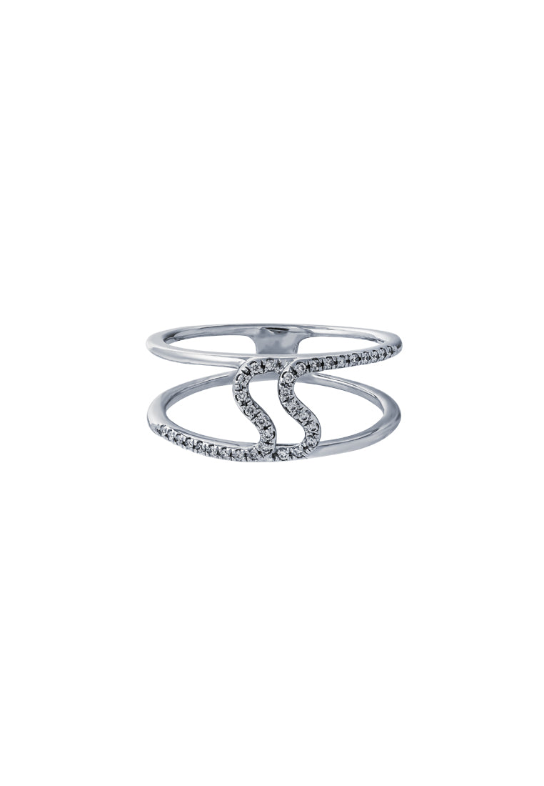 TOMEI Diamond Ring, White Gold 375