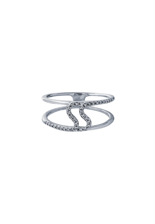 TOMEI Diamond Ring, White Gold 375