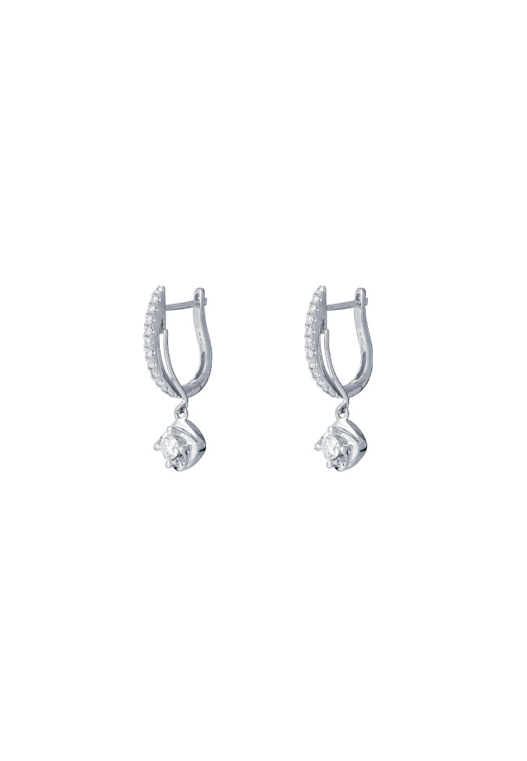 TOMEI Dangling Loop Earrings, Diamond White Gold 750