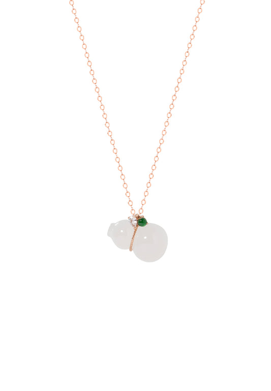 TOMEI Nephrite Series Gourd Necklace, Rose Gold 750