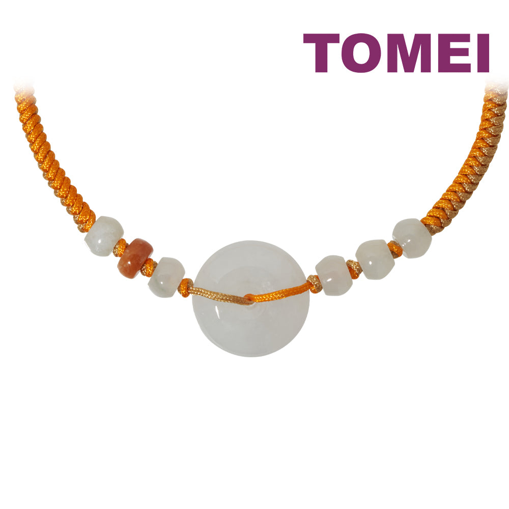 TOMEI [Online Exclusive] Natural Ping-An-Kou Jade with Yellow Rope Bracelet