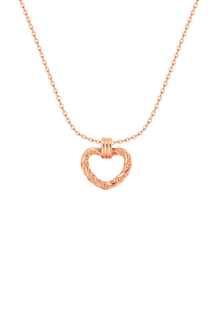 TOMEI Rouge Collection Heart Necklace, Rose Gold 750