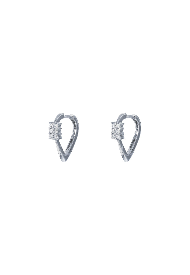 TOMEI Dianond Earrings, White Gold 585